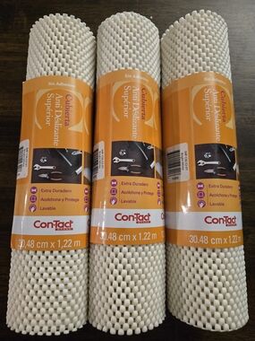 (3) Rolls Con-tact Brand Non-Slip Shelf Liner Roll in Bright White